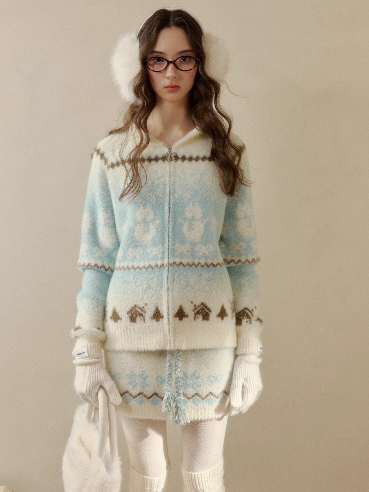 Snow Cabin Knit Sweater & Skirt Set