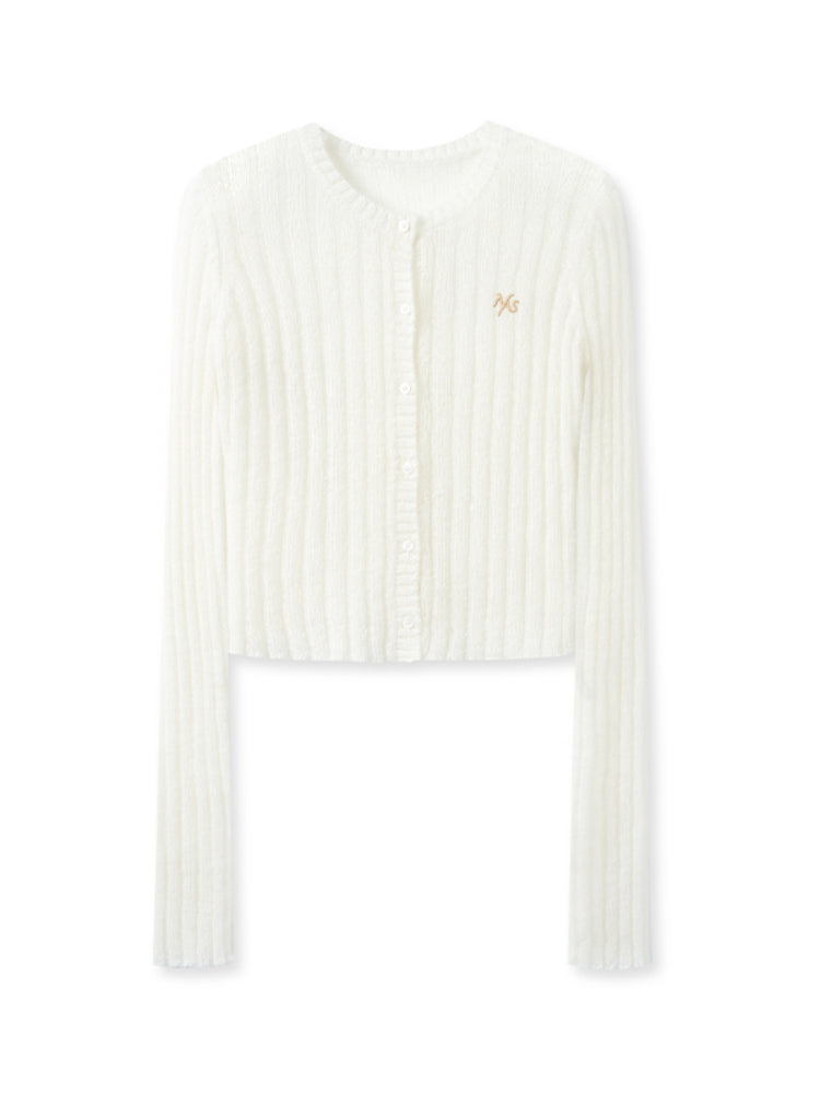 Alpaca Mohair Slim Fit Hollow-out Knit Blouse - CHINASQUAD