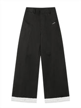 Lace-Trim Relaxed Blade-Cut Pants - CHINASQUAD