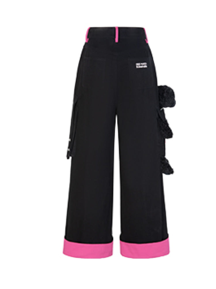White & Black Bear Cargo Pants - CHINASQUAD