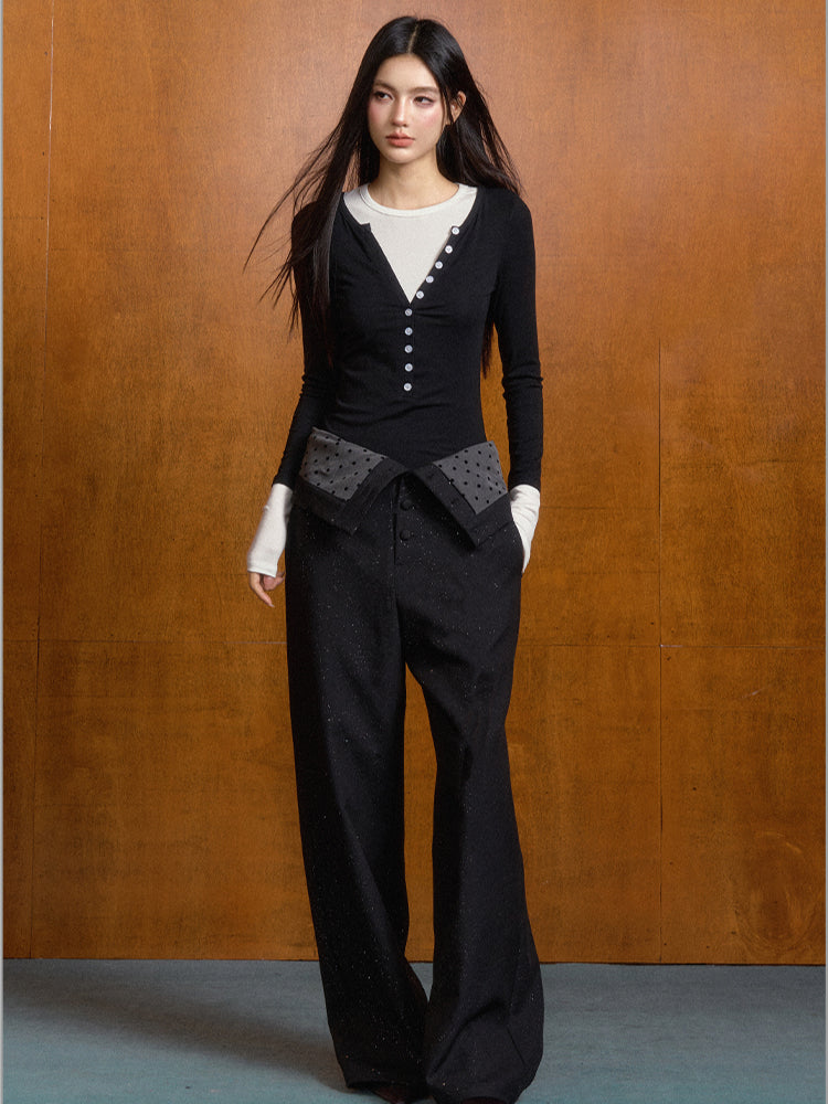 Two-tone Slim Fit Short Dress - CHINASQUAD