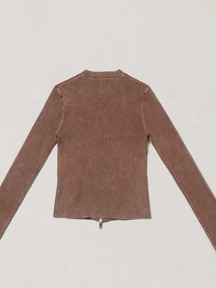 Wild Retro Zipper Knit Cardigan