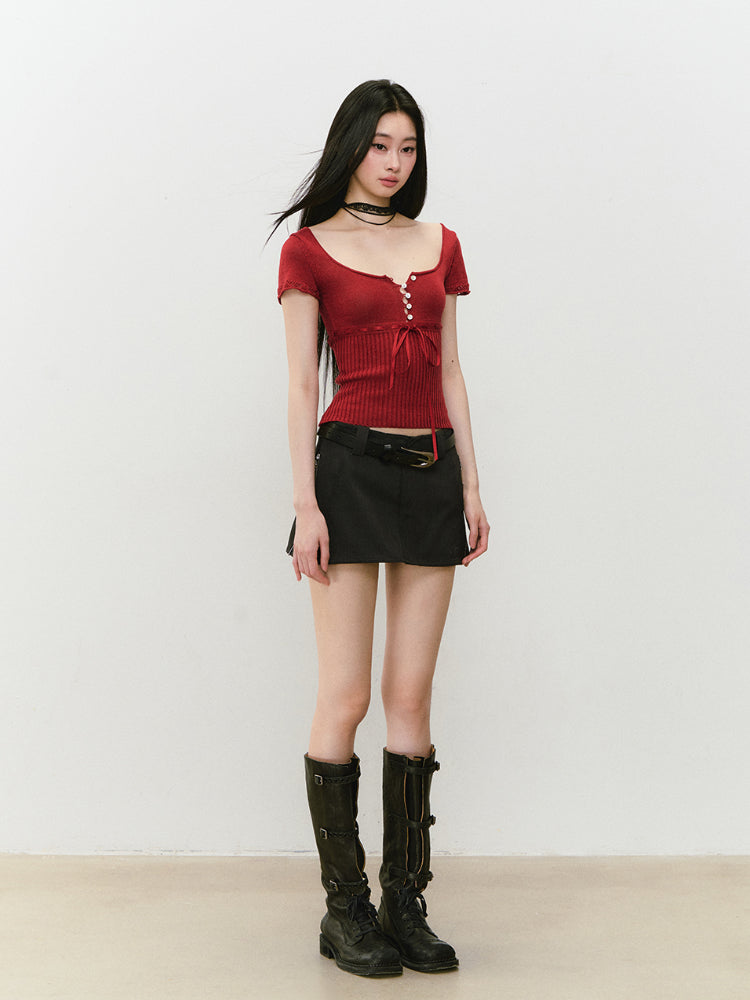 Casual Pencil Skirt with Double - Side Zippers - CHINASQUAD