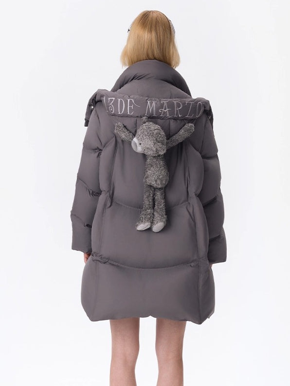 Lightweight Hooded Mid-Length Down Coat