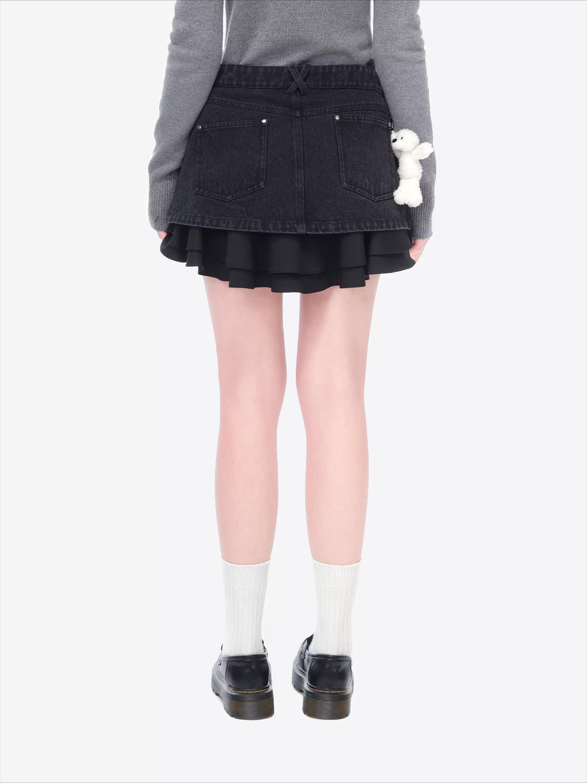 Multi-Way Patchwork Denim Mini Skirt