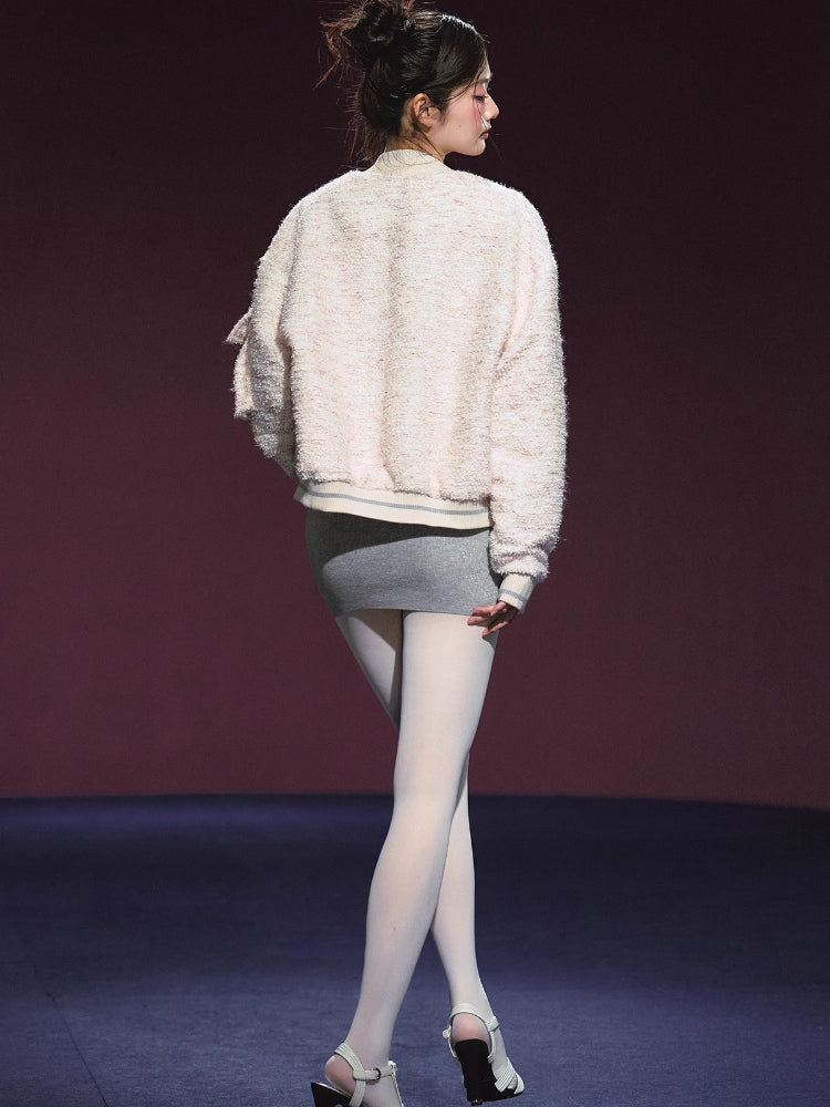 Tweed Textured Drop-shoulder Jacket