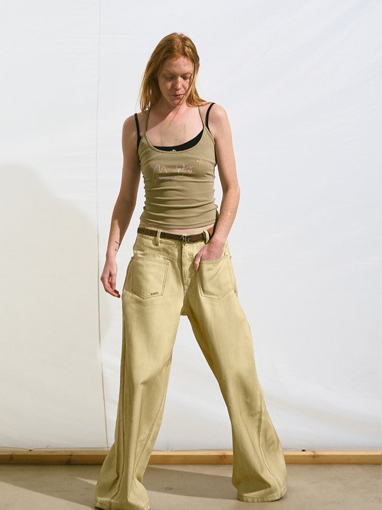 Vintage Washed Loose Casual Wide-Leg Pants - CHINASQUAD