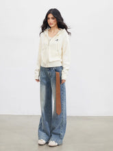 Embroidered Knit Zip-up Hoodie - CHINASQUAD