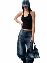 Slanted U-Neck Knot Embroidery Vest - CHINASQUAD