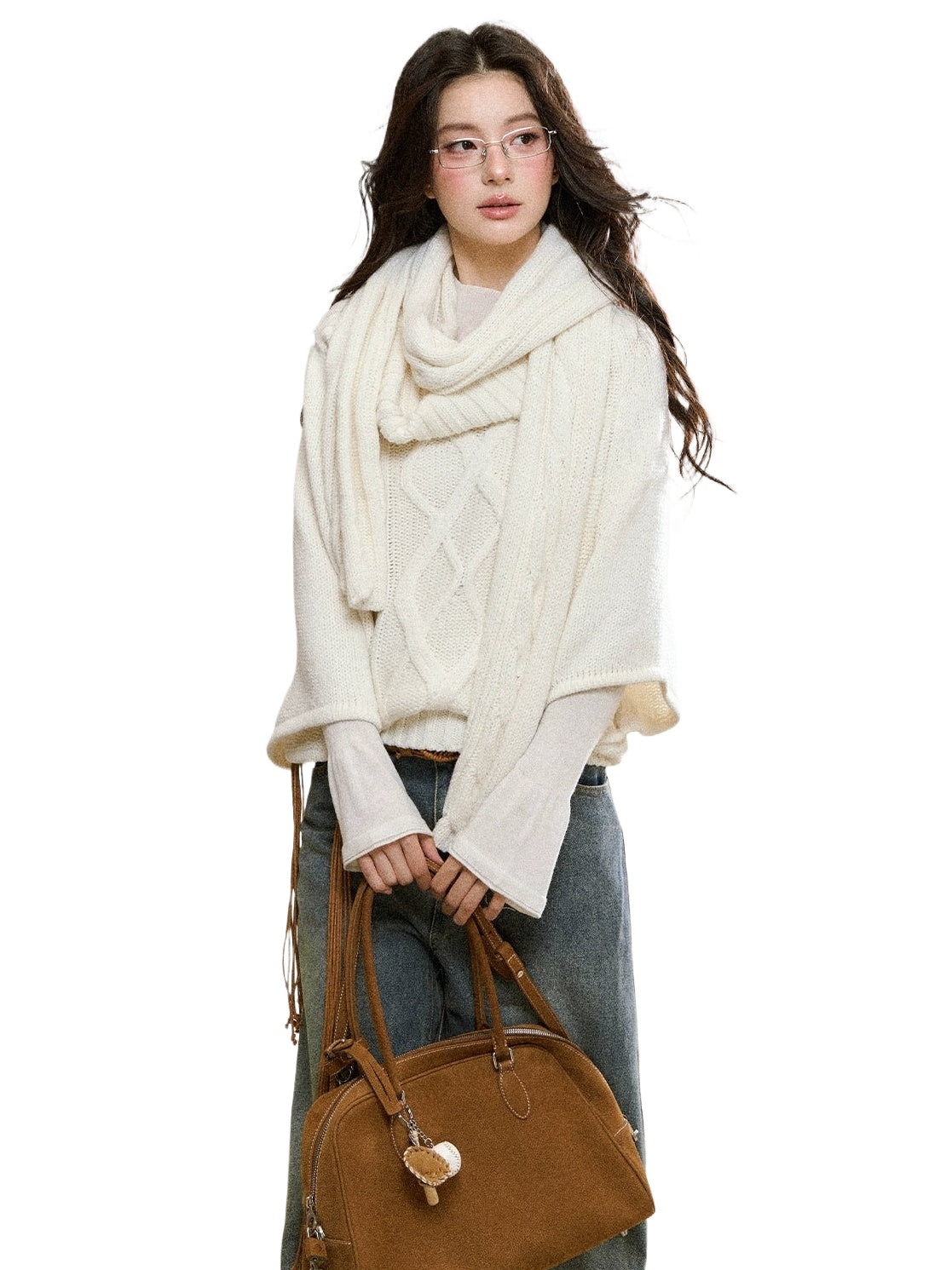 Two-Tone Layered Knit Sweater - CHINASQUAD