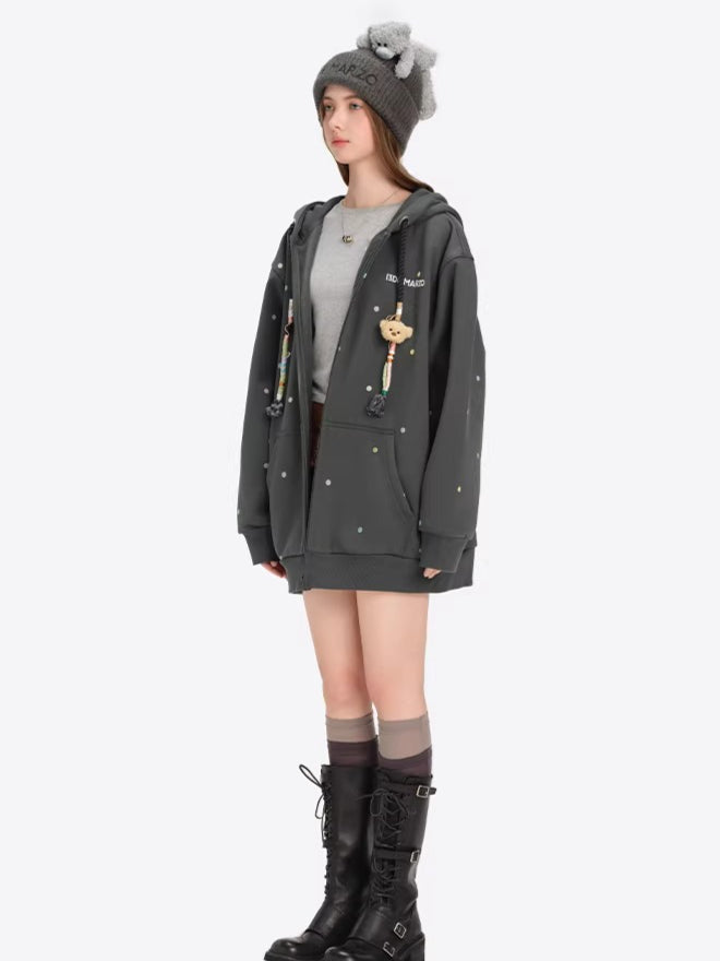 Fleece-Lined Hooded Zip-Up Sweatshirt