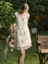 Chiffon Floral Embroidered Dress - CHINASQUAD