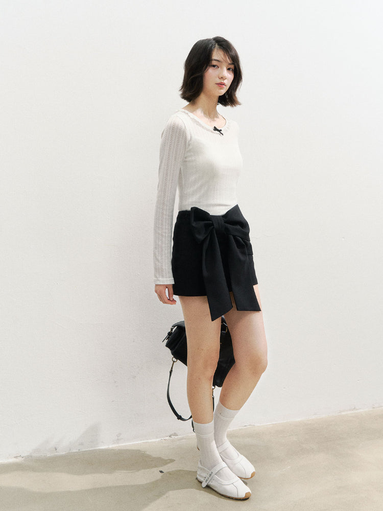 3D Bow Mini Skirt - CHINASQUAD