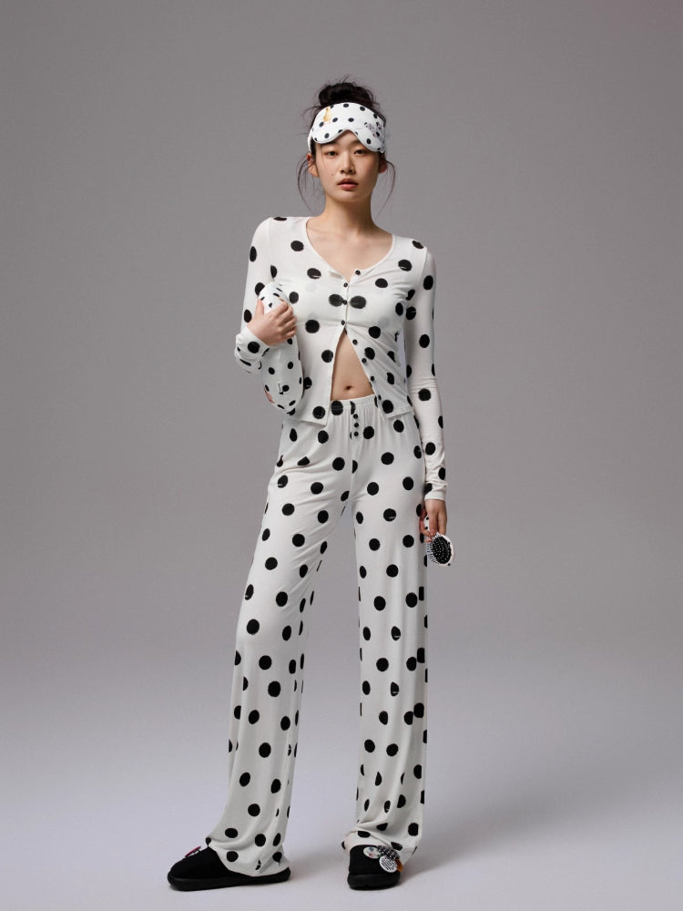 Color-Block Polka Dot Lace Lingerie