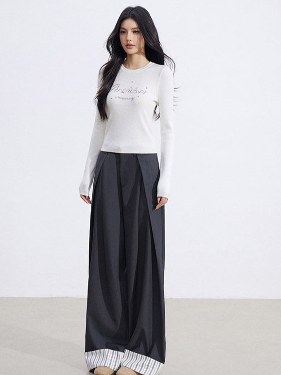 Embellished Soft Knit Long Sleeve T-Shirt