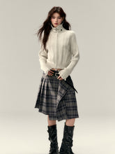 Asymmetrical Plaid Midi Skirt - CHINASQUAD