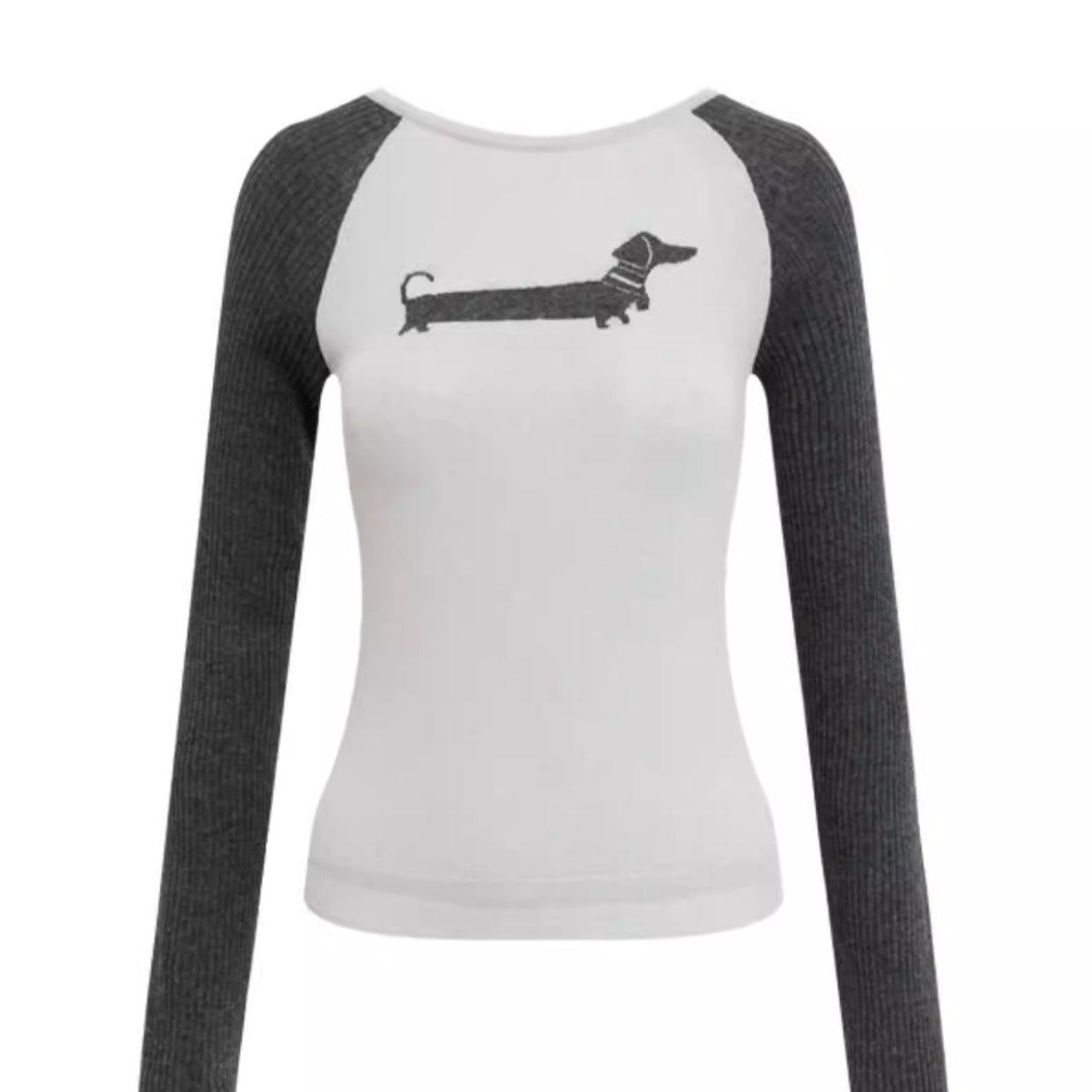 Dachshund Raglan Long-Sleeve Knit T-Shirt