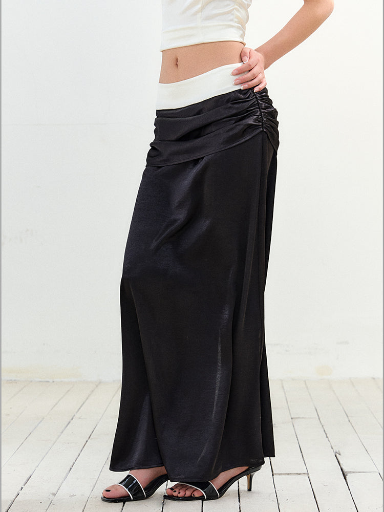 Colorblock Bubble Sleeve Top & Skirt Set