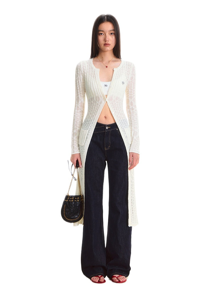 Anti-Pilling Round Neck Lightweight Knit Cardigan - CHINASQUAD