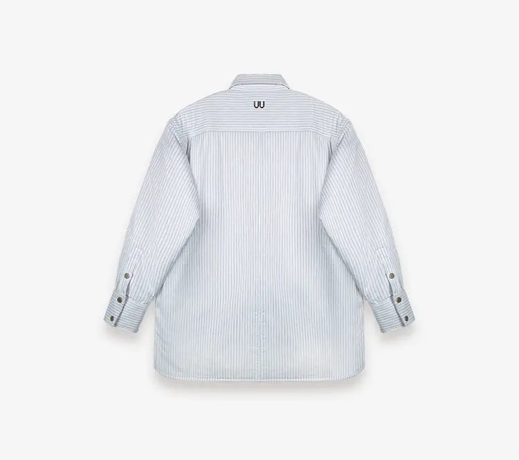 Striped Cotton-Padded Long Sleeve Shirt - CHINASQUAD