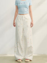 Colorful Floral Embroidered Straight-Leg Jeans - CHINASQUAD