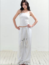 Contrast Waist Drawcord Wide-Leg Sweatpants - CHINASQUAD