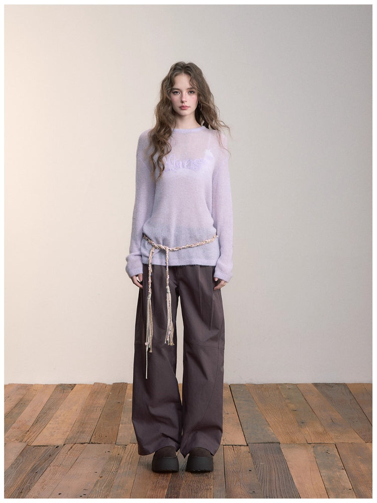 Pleated Double-Button Straight Wide-Leg Pants - CHINASQUAD