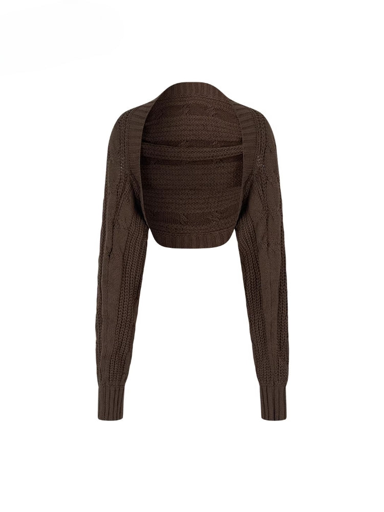 Contrast Knit Slim Wool Tube Top - CHINASQUAD