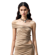 Irregular Multi-Wear Ruched Acetate T-Shirt - CHINASQUAD