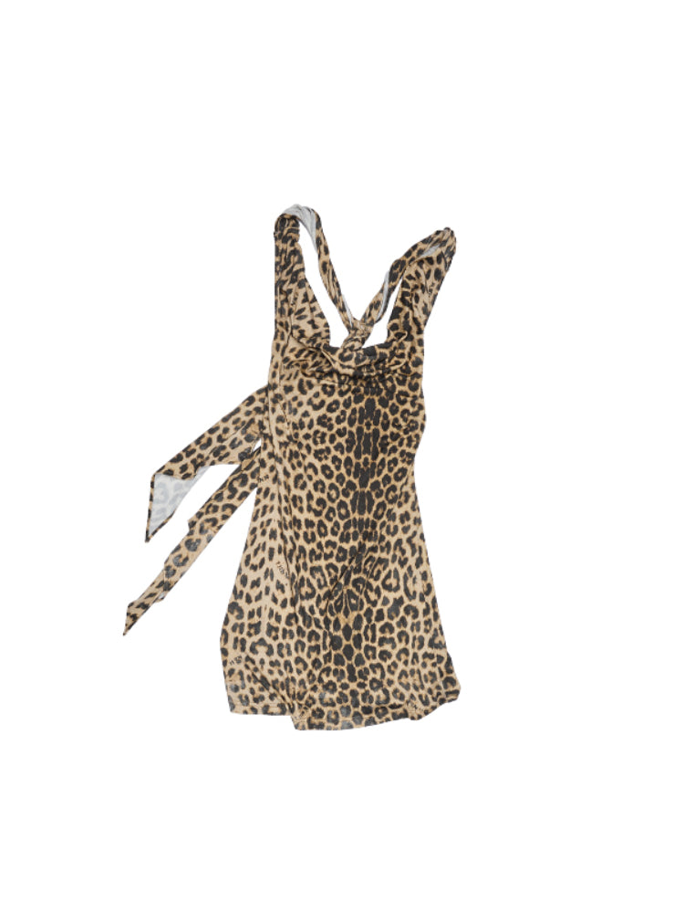 V-Neck Draped Collar Back Knot Tank Top - CHINASQUAD