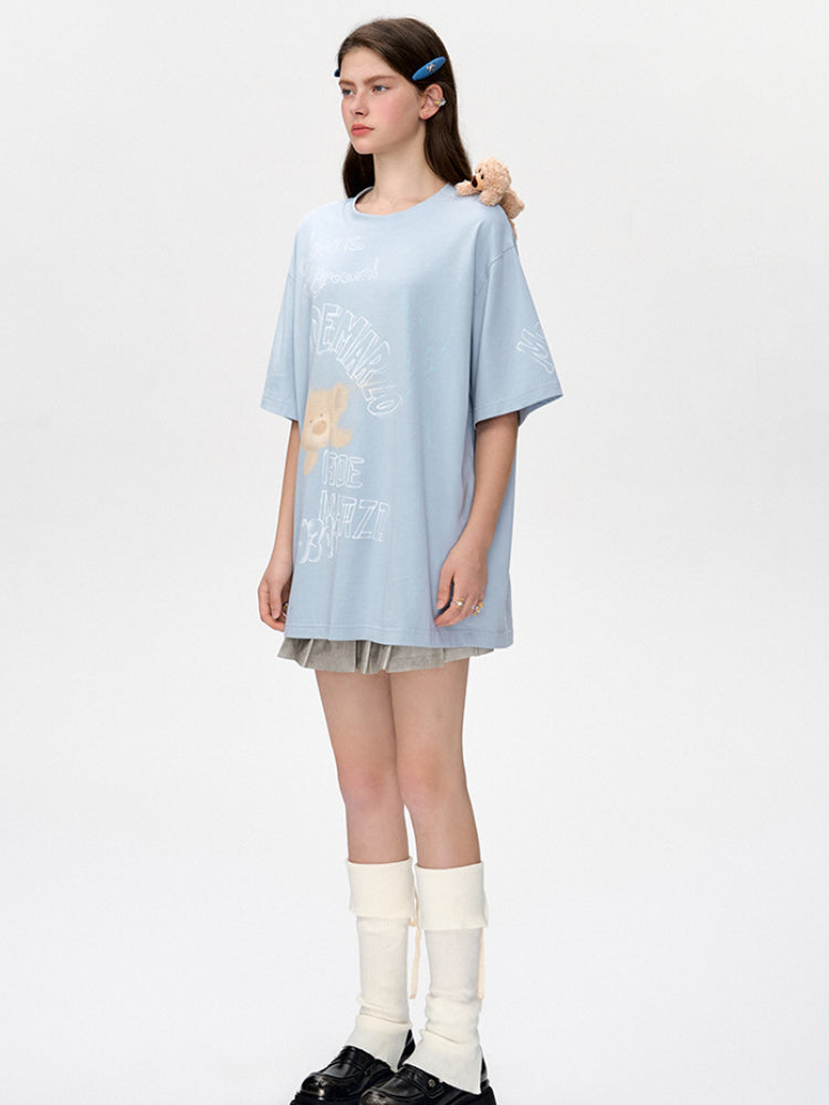 Graffiti Short Sleeve Loose Cotton T-shirt - CHINASQUAD