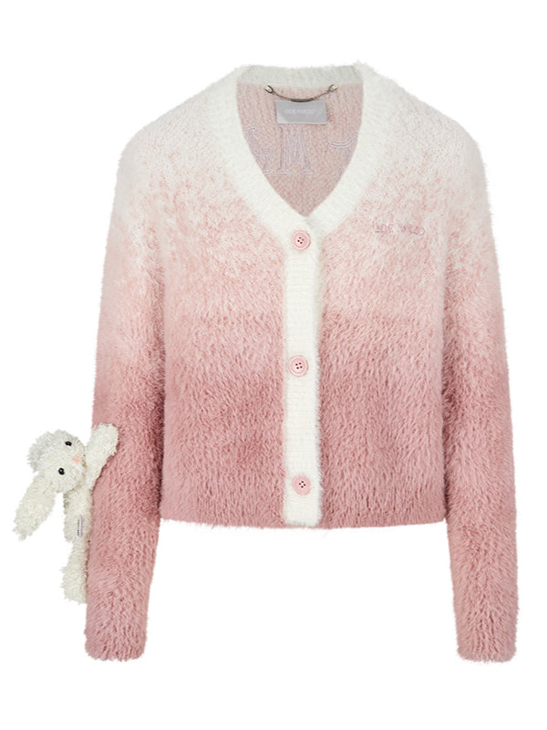 Khaki & Pink Doozoo Gradient Cardigan - CHINASQUAD