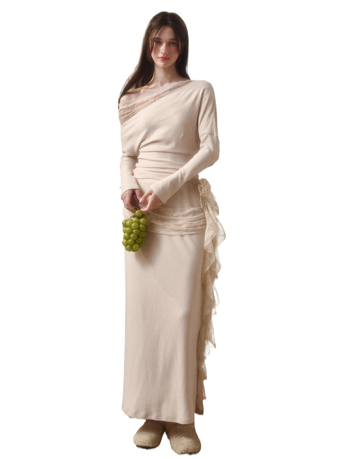 Breathe Lace Off-Shoulder Blouse & Skirt Set