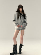 Button-Off-Shoulder Sweatshirt - CHINASQUAD