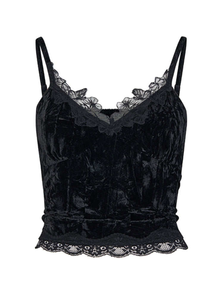 Lace-Trimmed Slim-Fit Versatile Tank Top - CHINASQUAD