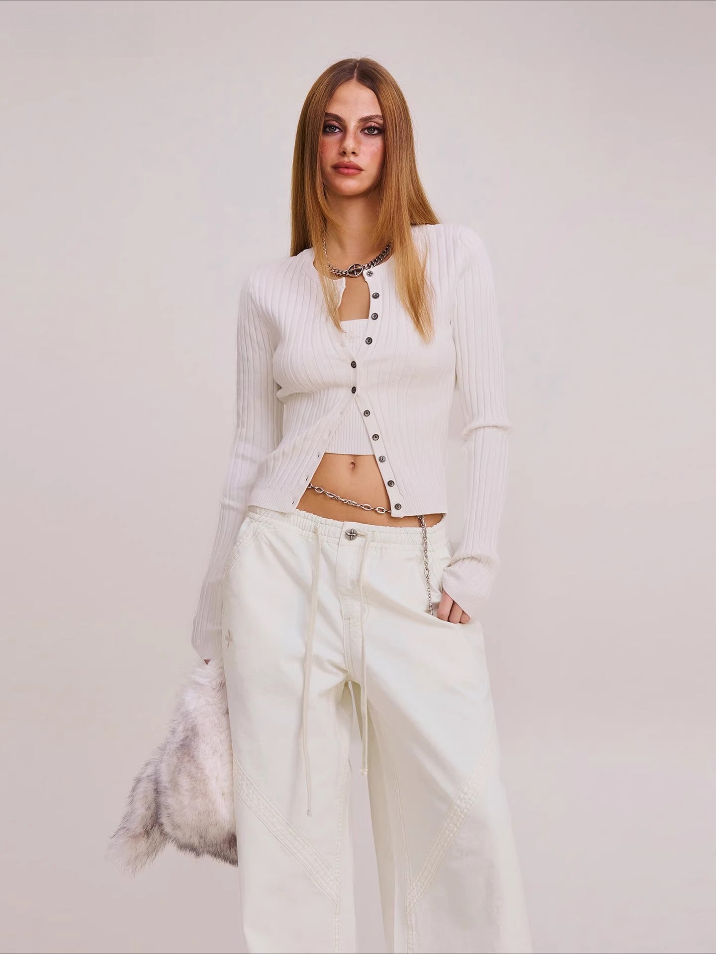 Wild Retro Ribbed Knit Cardigan