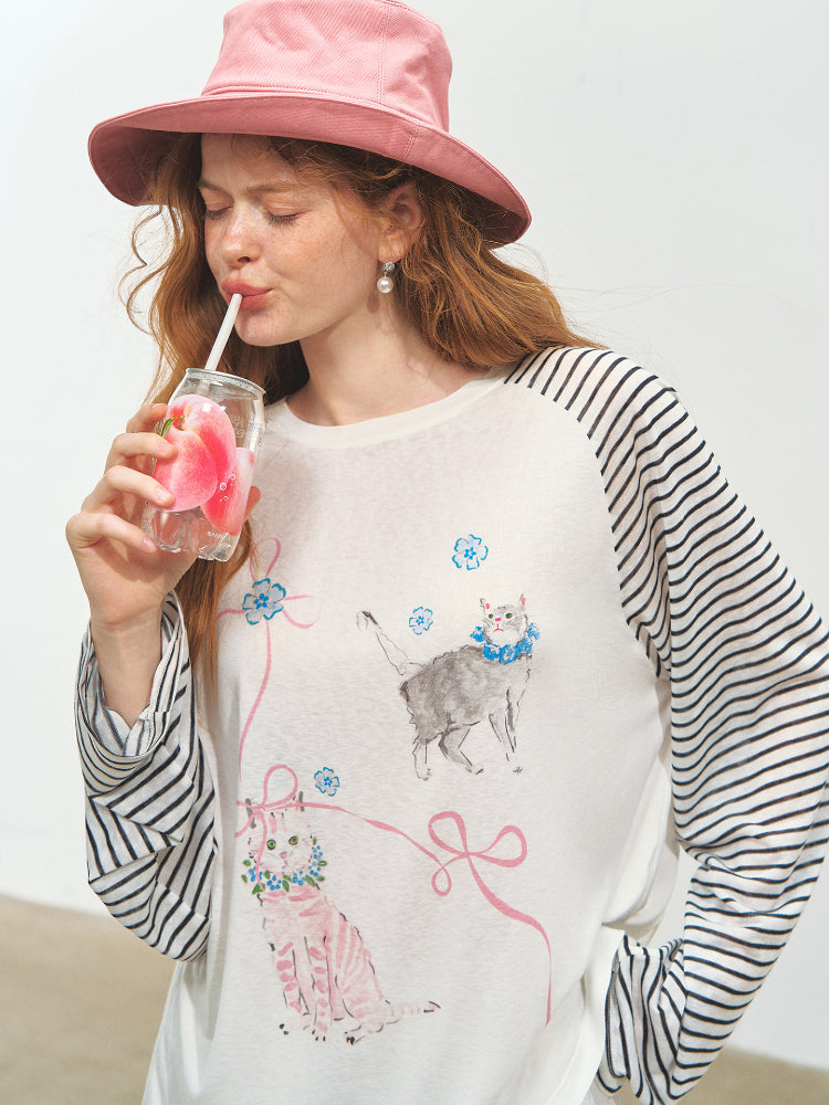 Striped Spliced Sunscreen Cover-up - CHINASQUAD