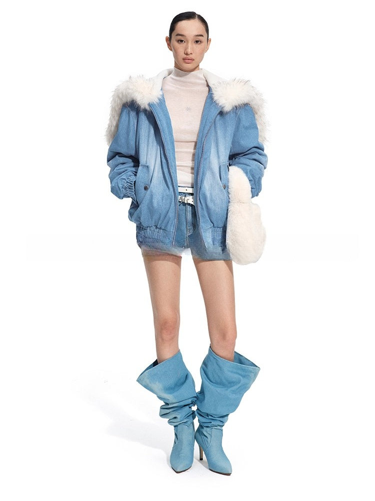 Lynx Denim Puffer Jacket
