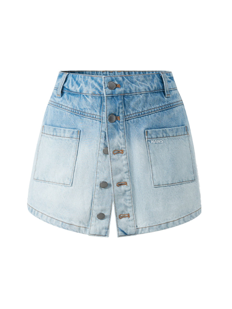 Layered Mammoth Denim Skirt - CHINASQUAD