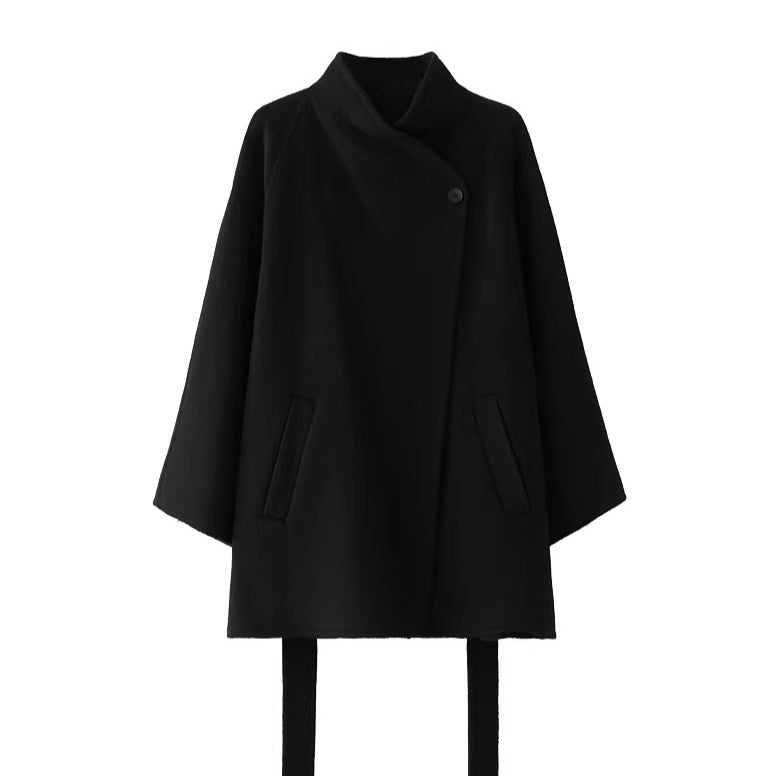 Tie-Belt Mid-Length Double-Faced Wool Jacket