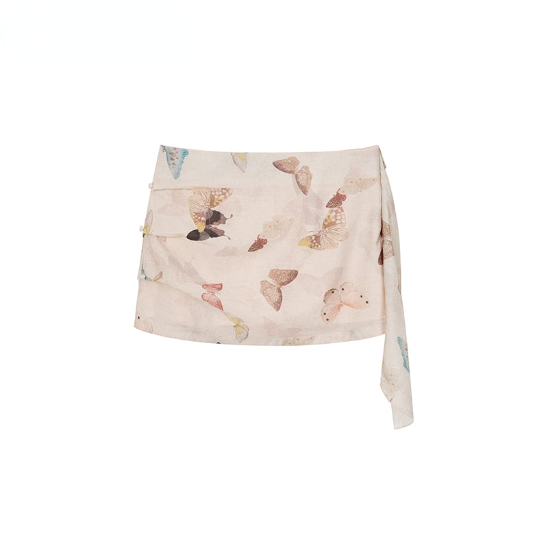 Butterfly Print Tank Top & Skirt Set - CHINASQUAD