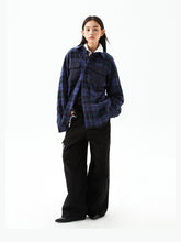 Purple Plaid French Flannel Long-Sleeve Shirt - CHINASQUAD
