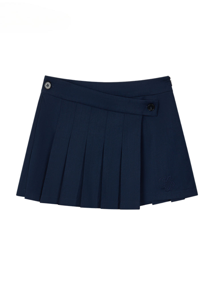 A-Line Irregular Pleated Skirt - CHINASQUAD