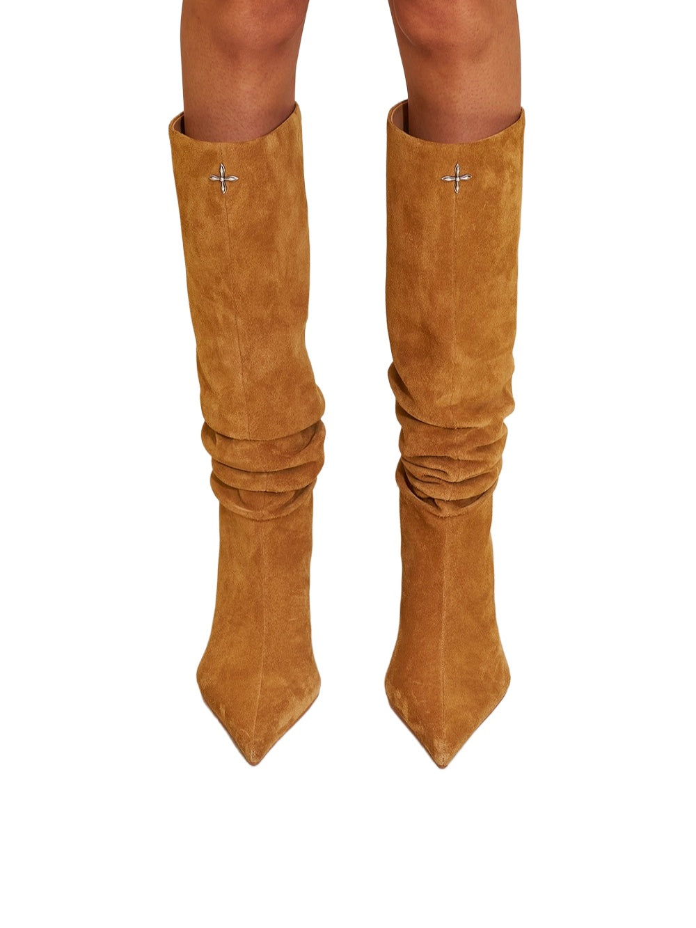 RAGE Wildstorm Suede Stacked Leather High-Heel Boots - CHINASQUAD