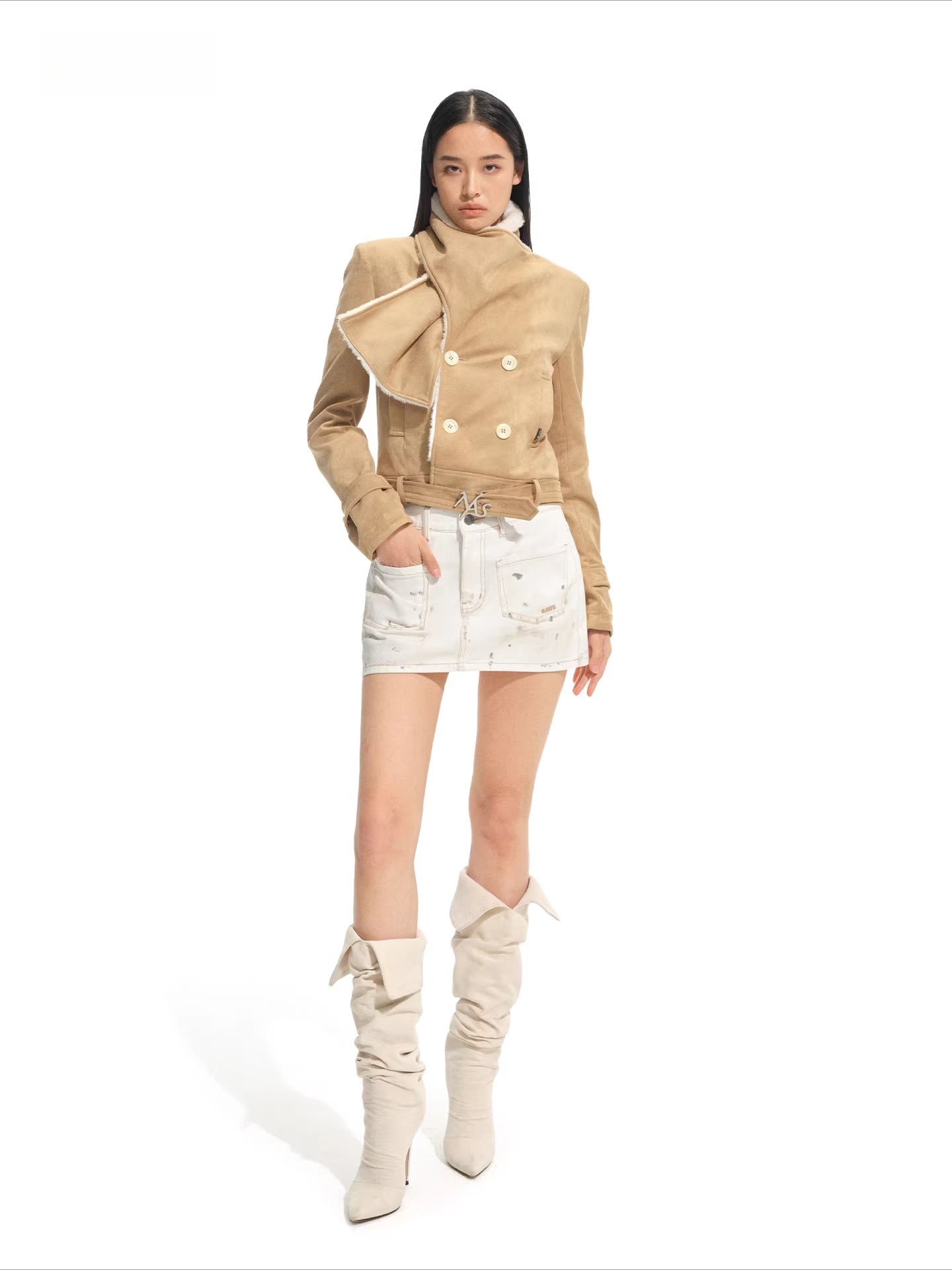 Maddie Shawl Faux Shearling Jacket