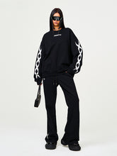 Black & Gray Chain Racing Oversized Sweatshirt - CHINASQUAD