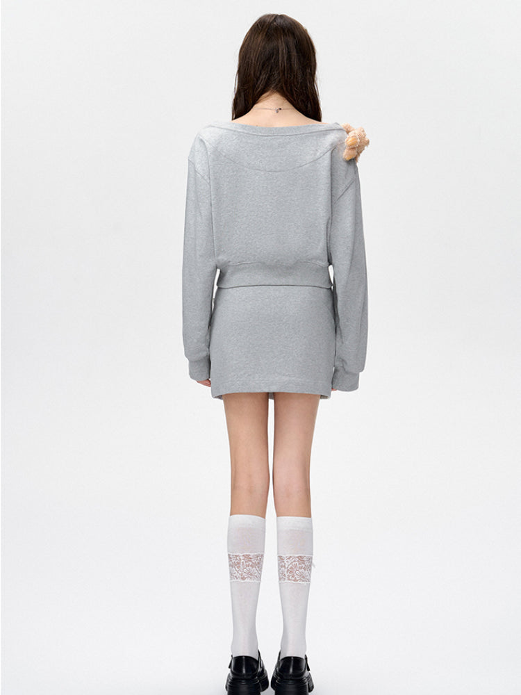 Off-Shoulder Pullover Short Top - CHINASQUAD