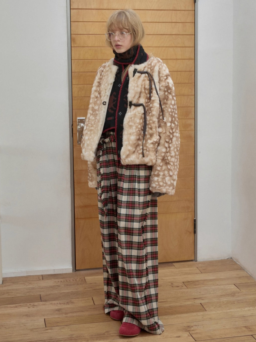 Fair Isle Pony Jacquard Knit Scarf