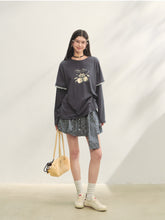 Checkered Tie-Up Embroidered Bud Mini Skirt - CHINASQUAD