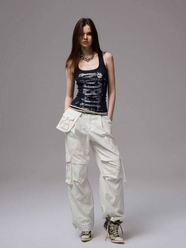 Hot-Stamped Gold & Silver Letter Printed Vest - CHINASQUAD